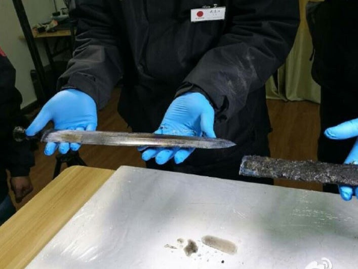 Pictures of the sword were shared by the Henan Provincial Institute of Cultural Relics and Archaeology on Chinese social network Weibo