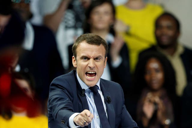 Mr Macron is seen as cementing his position as the election's 'third man'