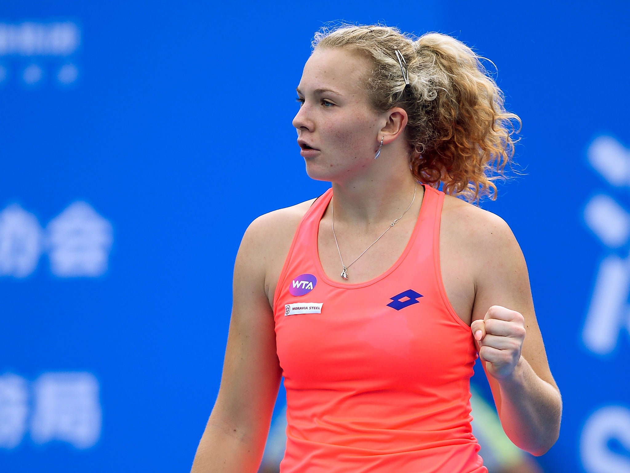 Katerina Siniakova showcased a range of power serving and baseline hitting