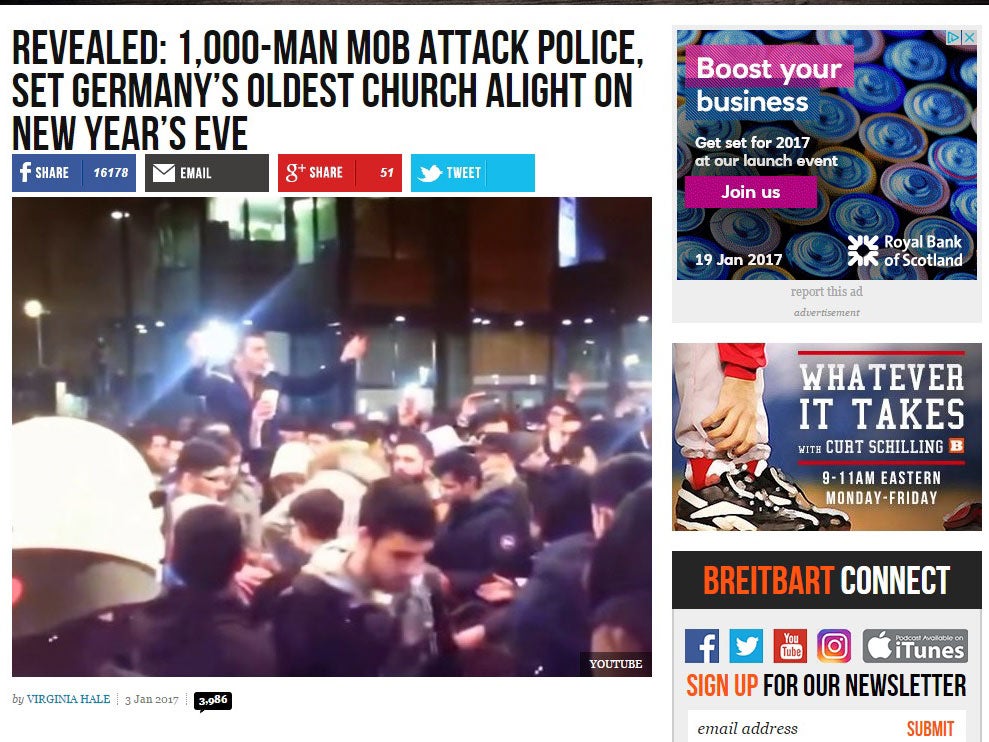 The Breitbart report said more than 1,000 men chanted 'Allahu Akhbar'