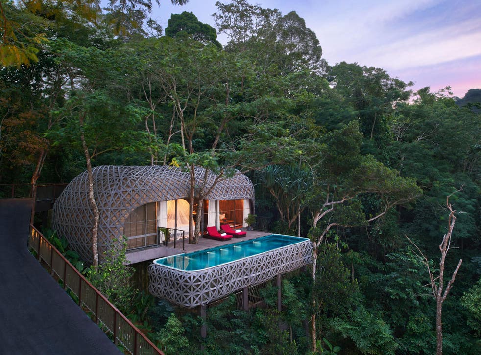 It’s treetop of the morning to you with an elevated pool at this couples’ paradise in Thailand