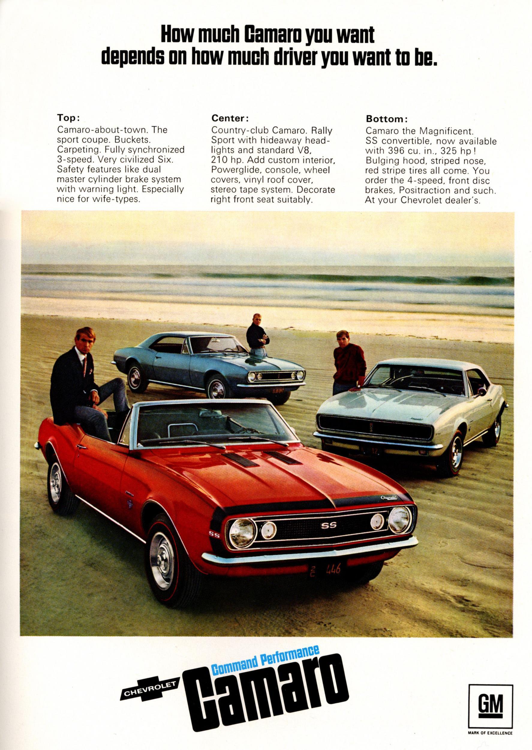 A 1967 Chevrolet Camaro ad