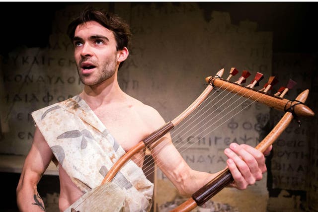 Tom Purbeck at Grenfell in Tony Harrison’s ‘Trackers of Oxyrhynchus’ at the Finborough Theatre