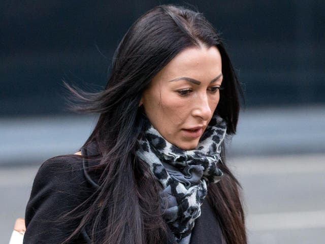 Laylah De Cruz arrives at Southwark Crown Court accused of Fraud