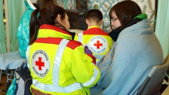 Volunteers for the Red Cross support hospitals in England. Photo: Red Cross