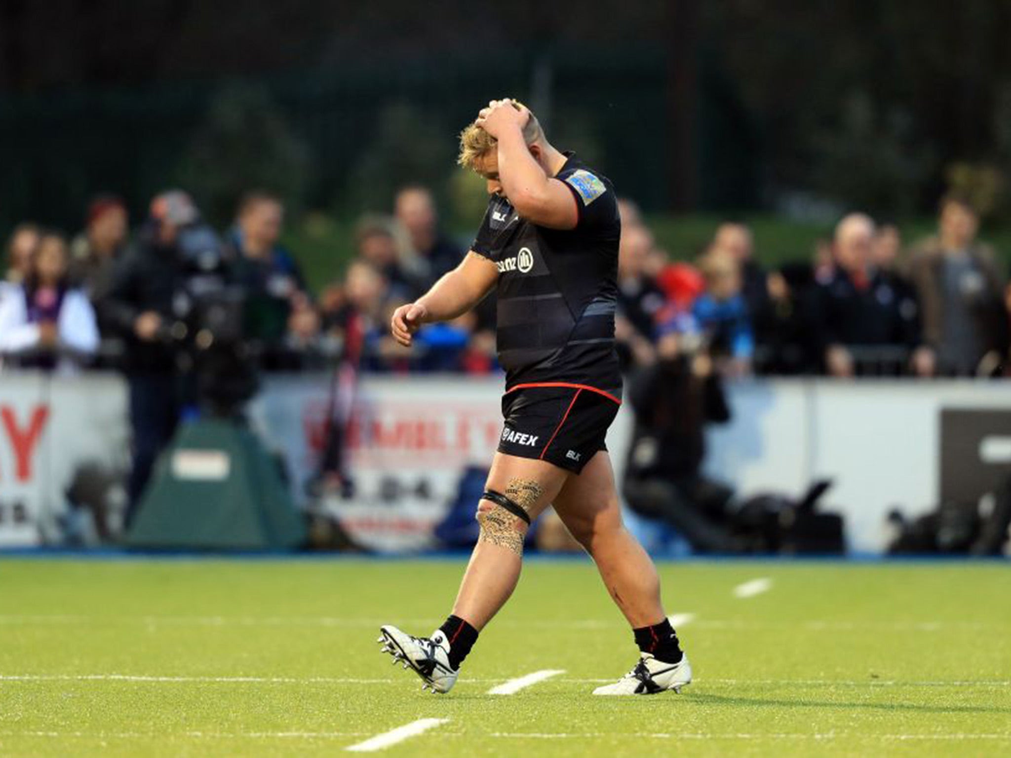 Barrington was shown red early on for a high tackle on Geoff Parling