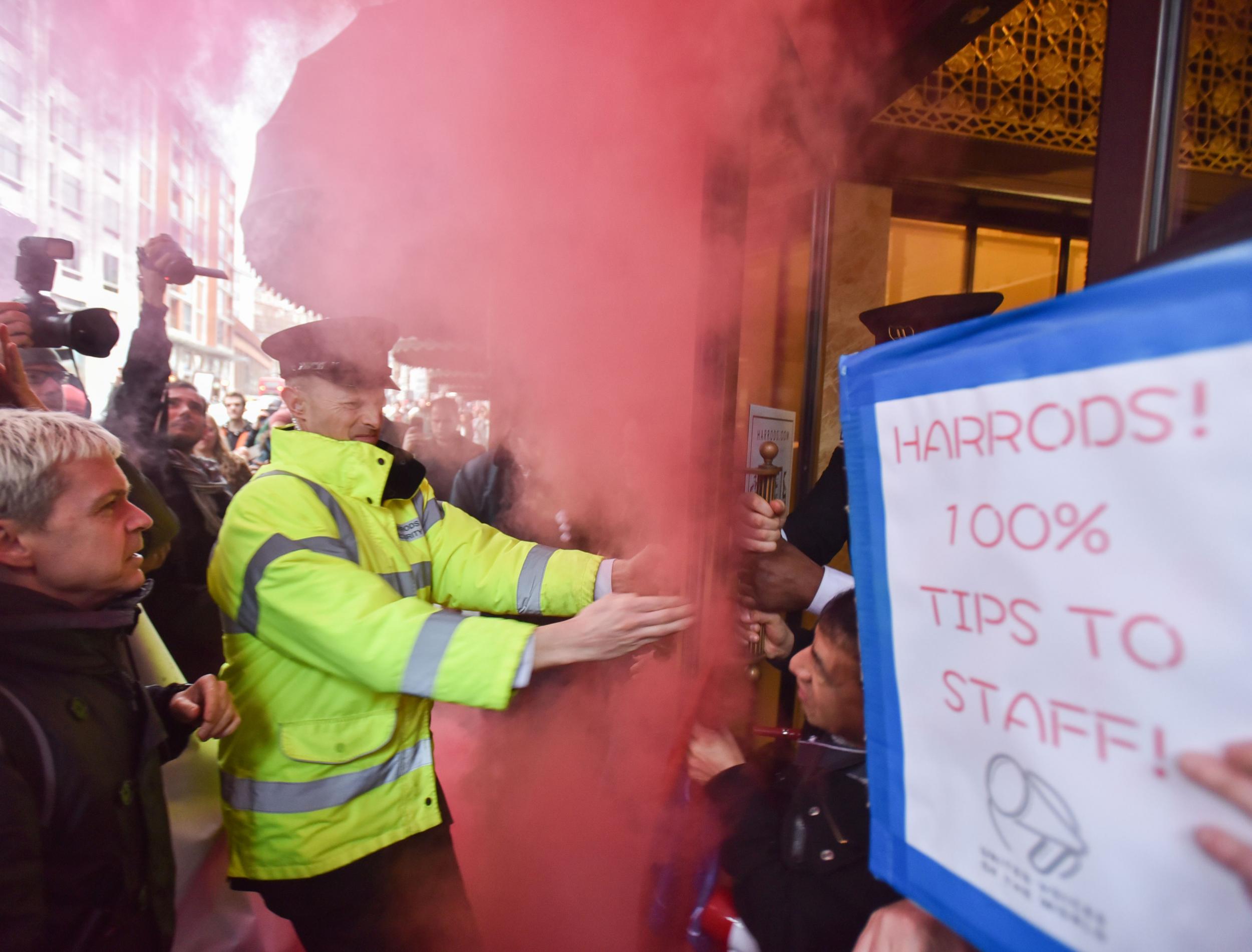 Protesters made their feelings known outside Harrods earlier this month