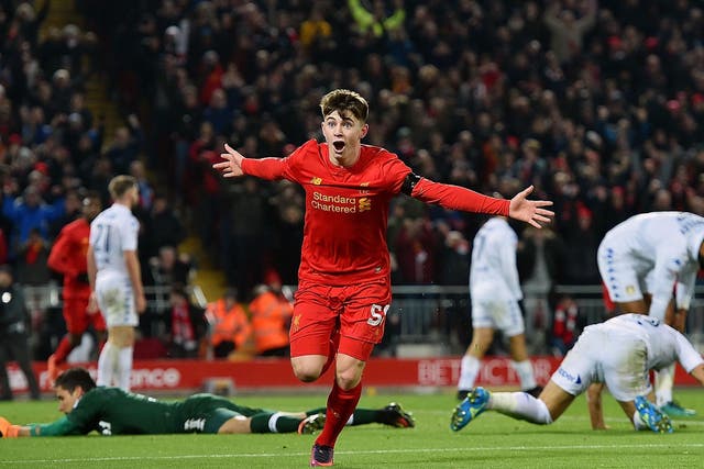 Ben Woodburn, 17, became Liverpool's youngest ever goalscorer in the EFL Cup game against Leeds