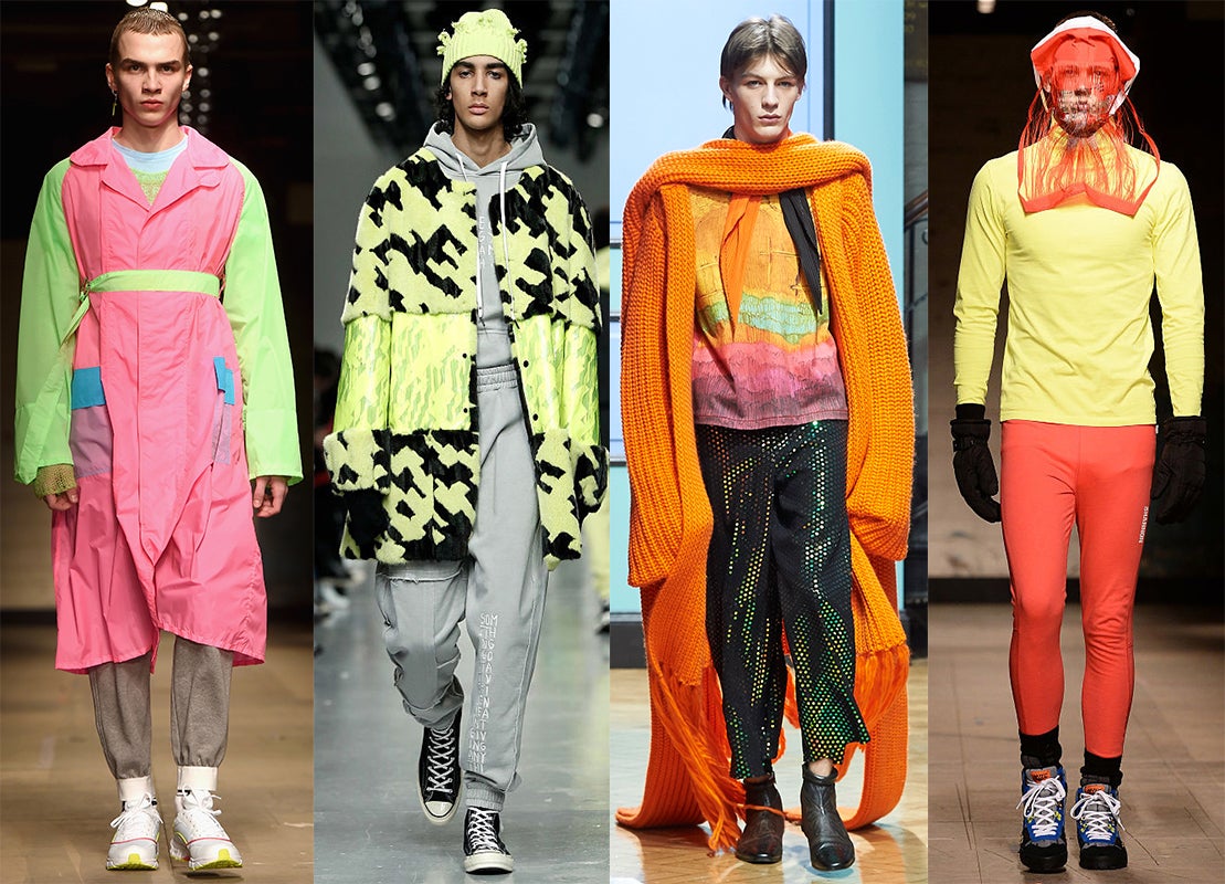 Go boldly: neon brights were a popular choice for many designers