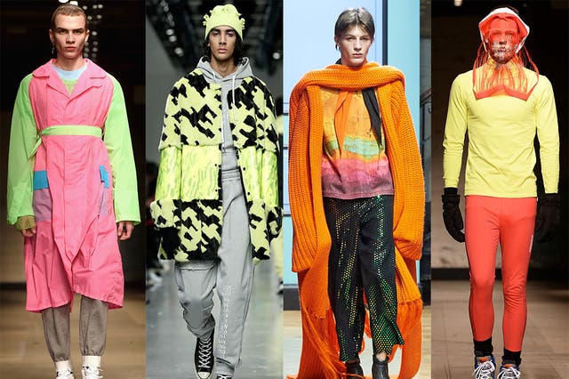 Go boldly: neon brights were a popular choice for many designers