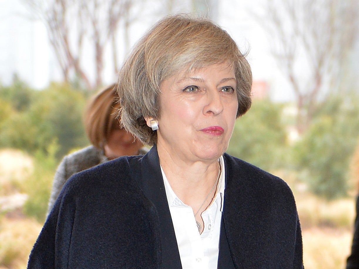 Prime Minister Theresa May arrives at Sky News in London