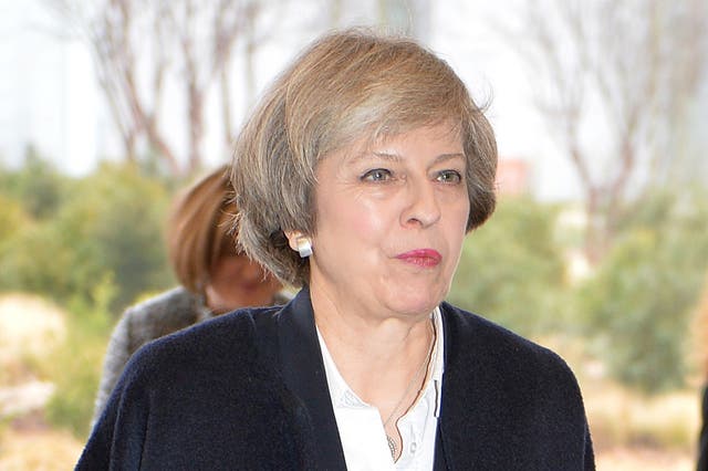 Prime Minister Theresa May arrives at Sky News in London
