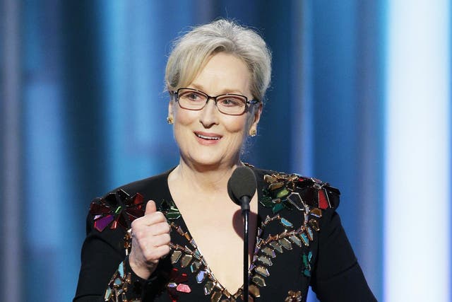 Referring to Trump, Streep said: 'When the powerful use their position to bully others we all lose'