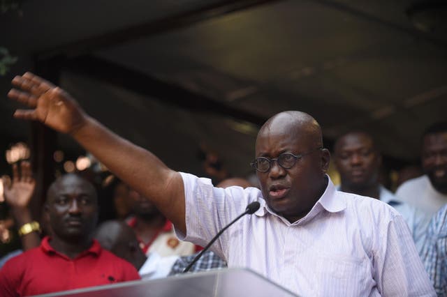 New Patriotic Party's (NPP) Nana Akufo-Addo addressed supporters at Independence Square in Accra