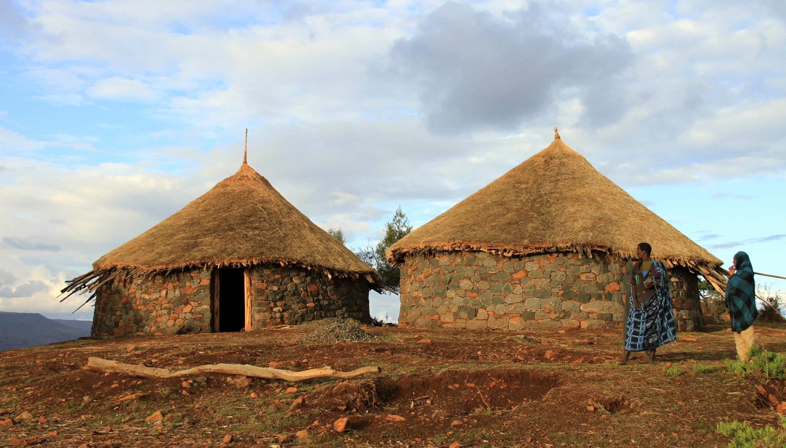 Trekkers stay in traditional 'tukuls' adapted for tourists