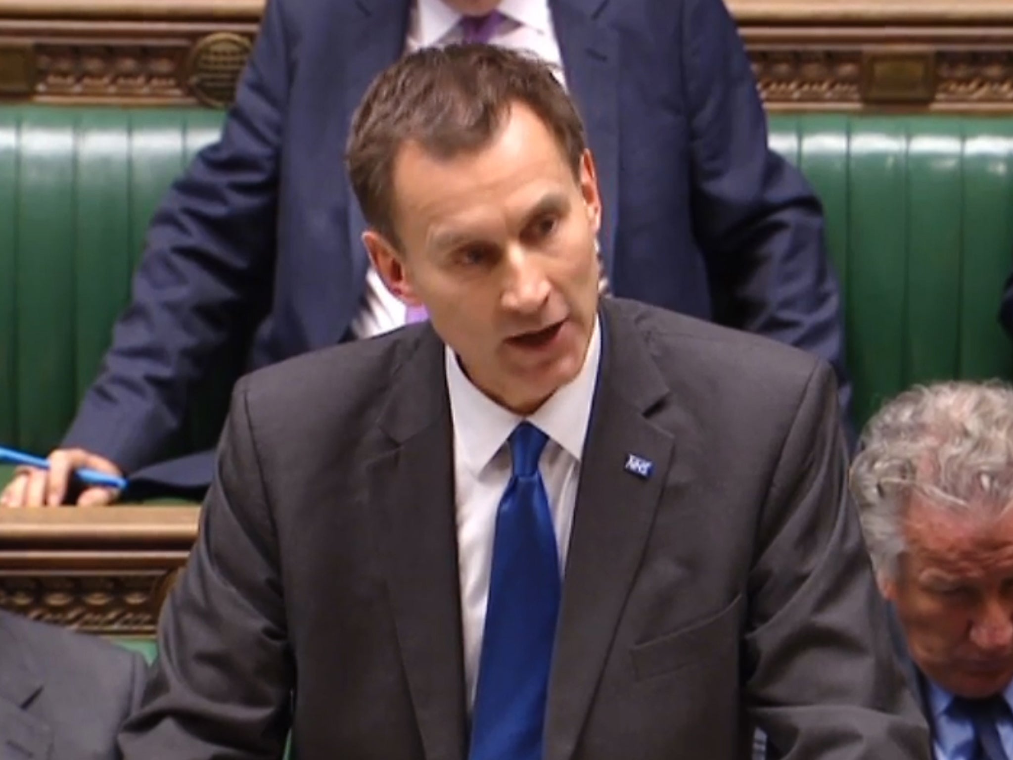 Jeremy Hunt delivering his statement in the House of Commons