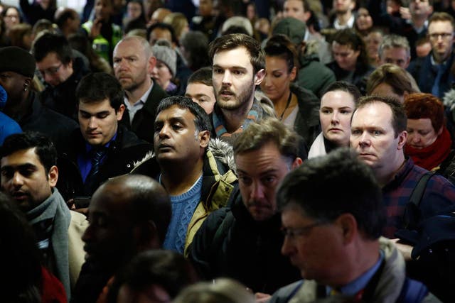 Commuters were caught out at an overcrowded Clapham Junction station in the morning rush hour
