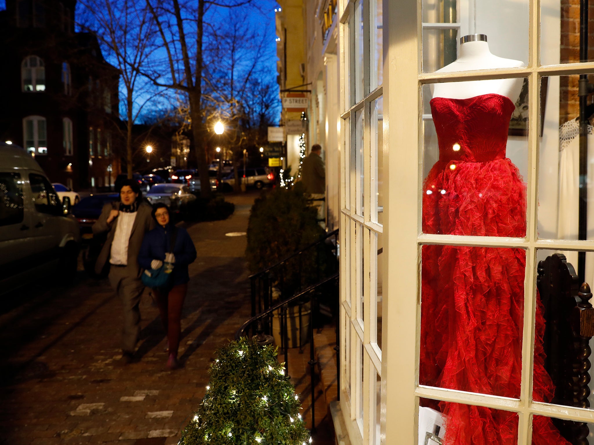 Designer dresses on sale at Ella-Rue in the Georgetown area of Washington