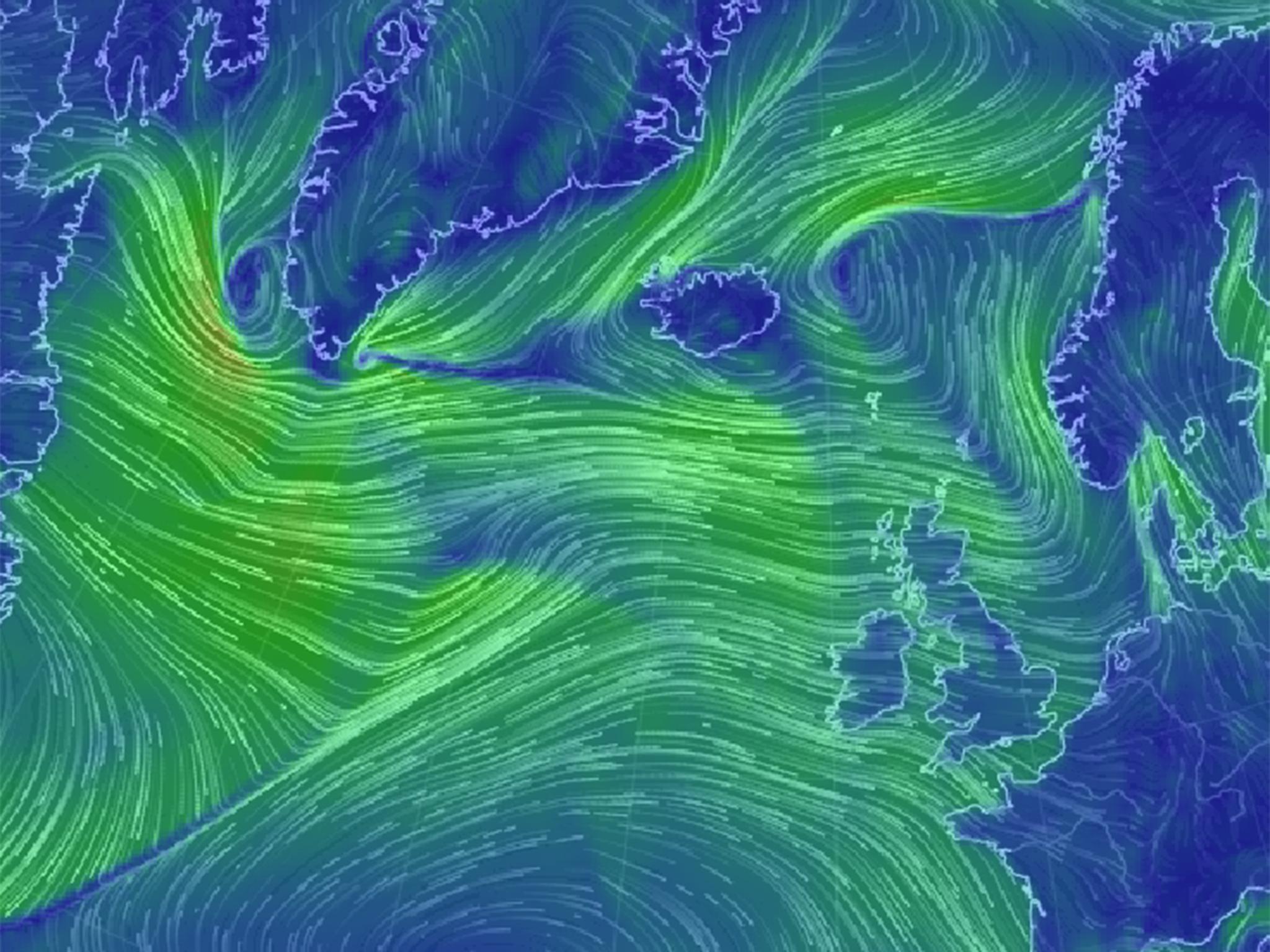 A forecast image shows the cold weather blowing in from Canada