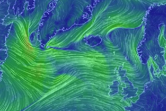 A forecast image shows the cold weather blowing in from Canada 
