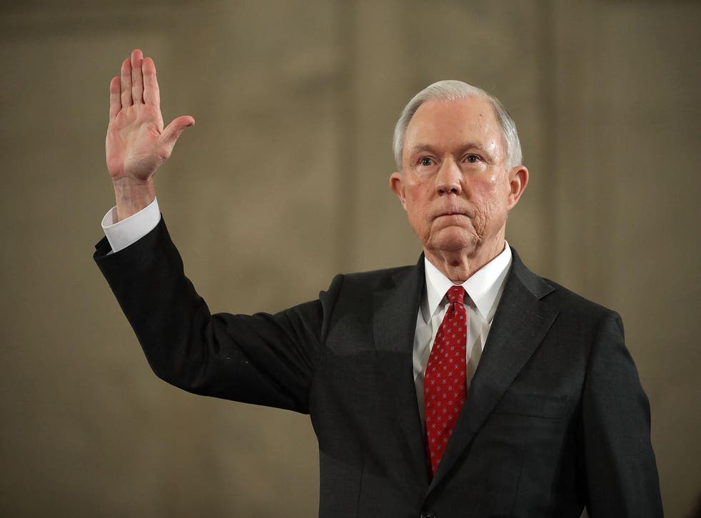 Jeff Sessions is sworn in as Donald Trump's Attorney General