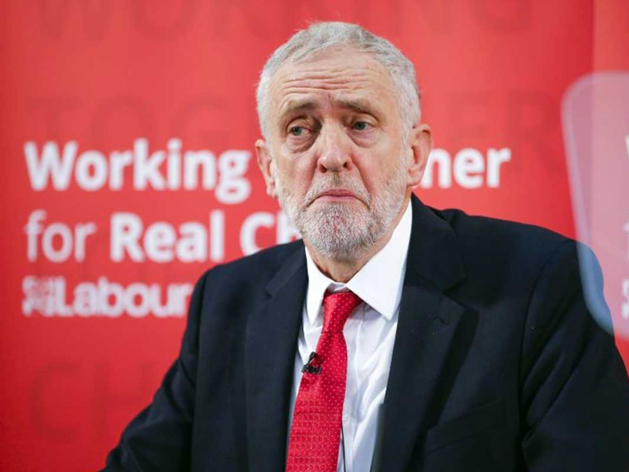 The Labour leader delivering his speech at Paston Farm Centre in Peterborough on Tuesday