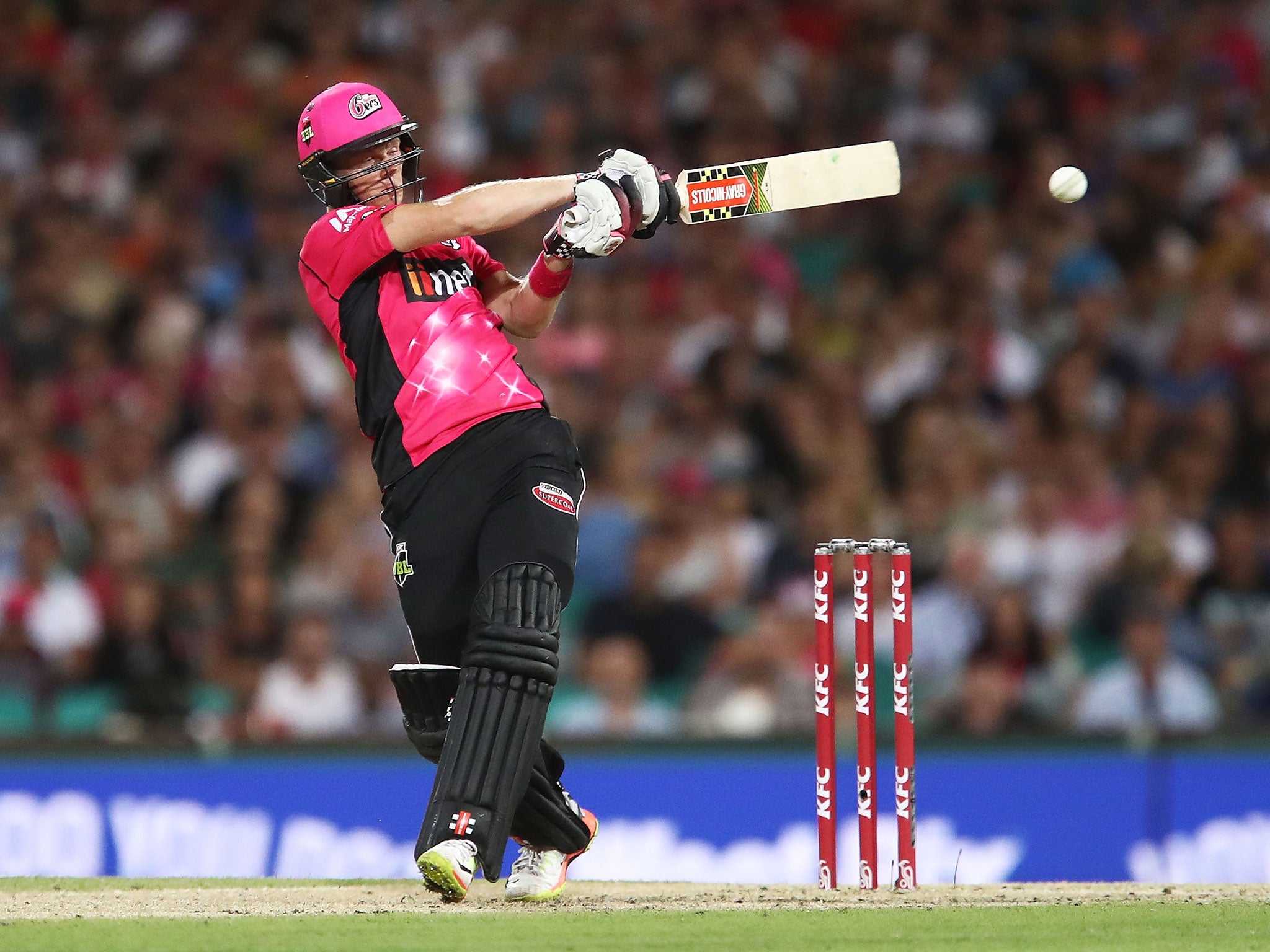 Billings in action for the Sydney Sixers during a Big Bash League match last month