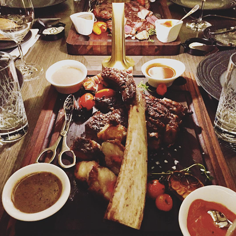 A 1.1kg Tomahawk wagyu steak at Raging Bull Chophouse and Bar