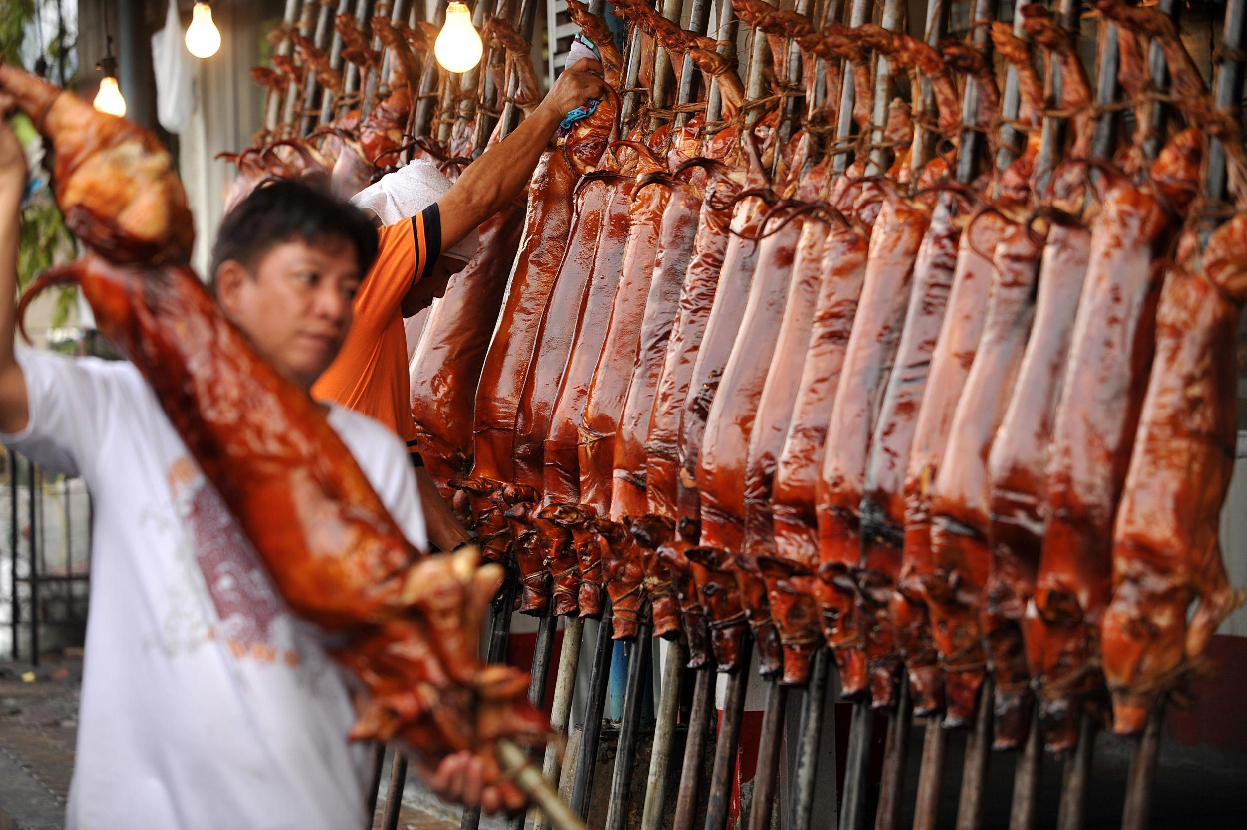 The Philippines’ favourite street snack is lechon, fatty suckling pig