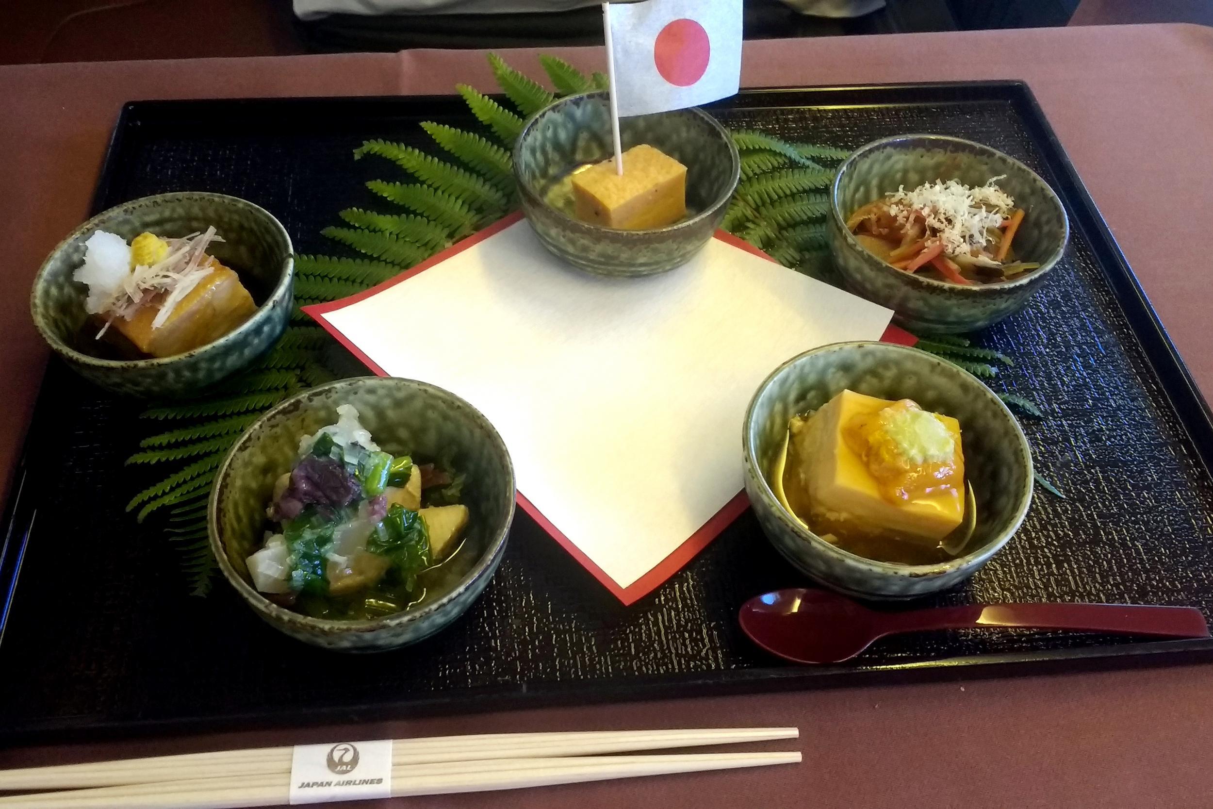 One course of Japan Airlines' kaiseki meal on its Tokyo-Jakarta route