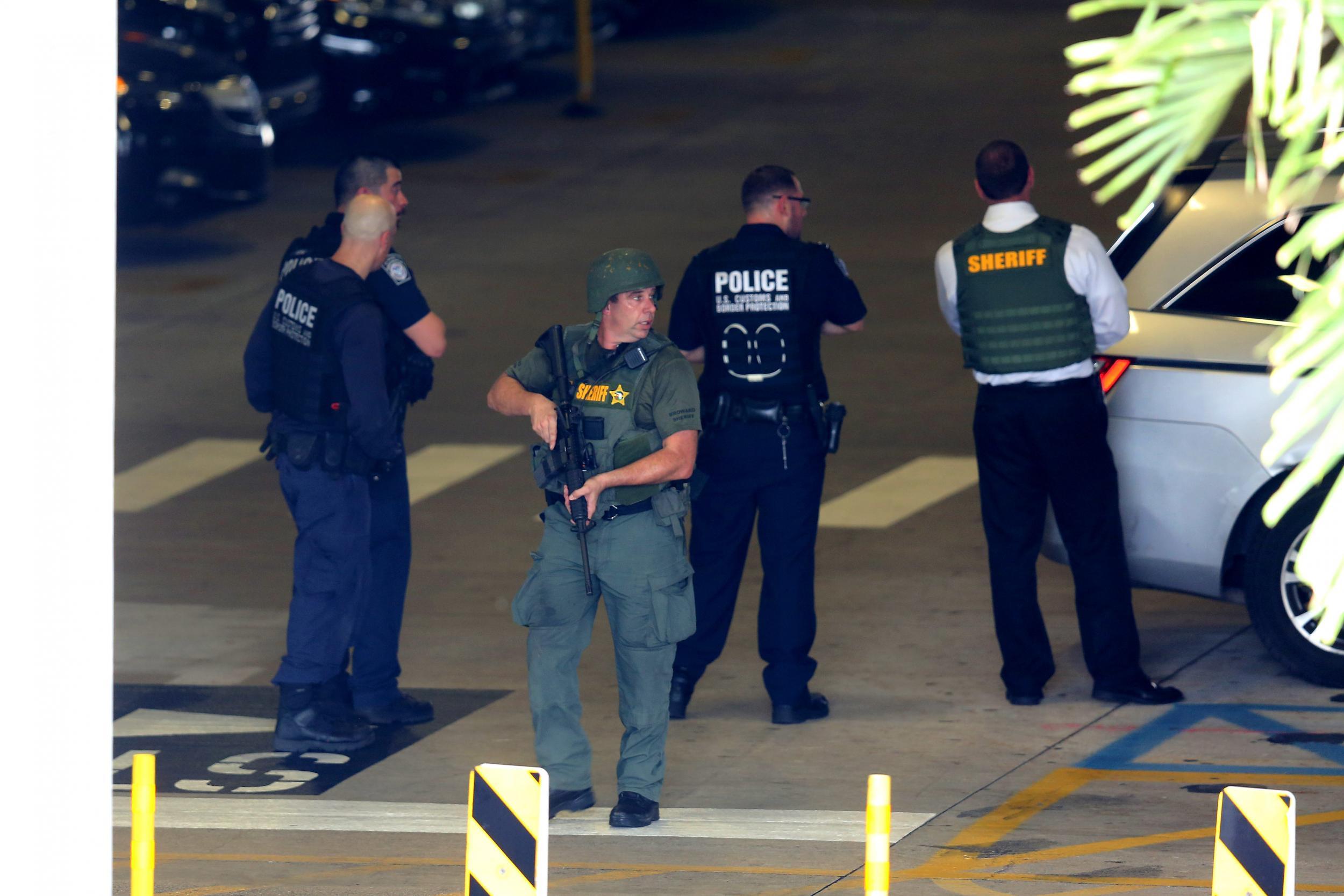 First responders at Fort Lauderdale-Hollywood International airport after the shooting at baggage claim