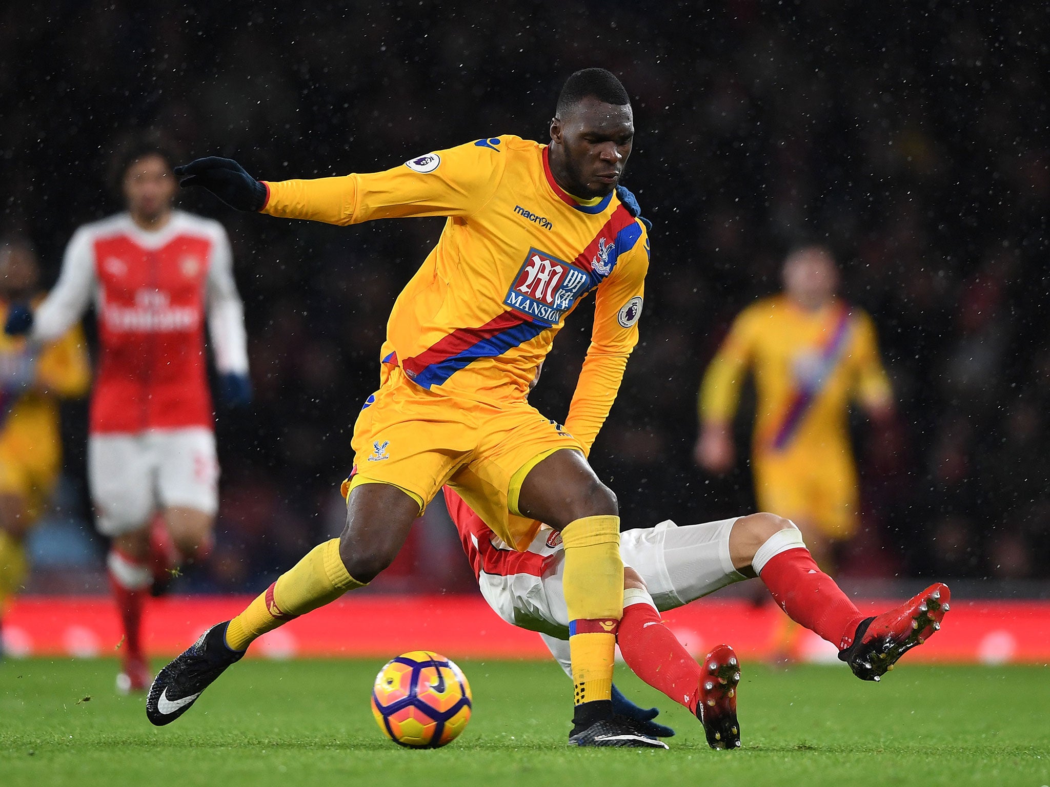 Christian Benteke in action for Palace against Arsenal