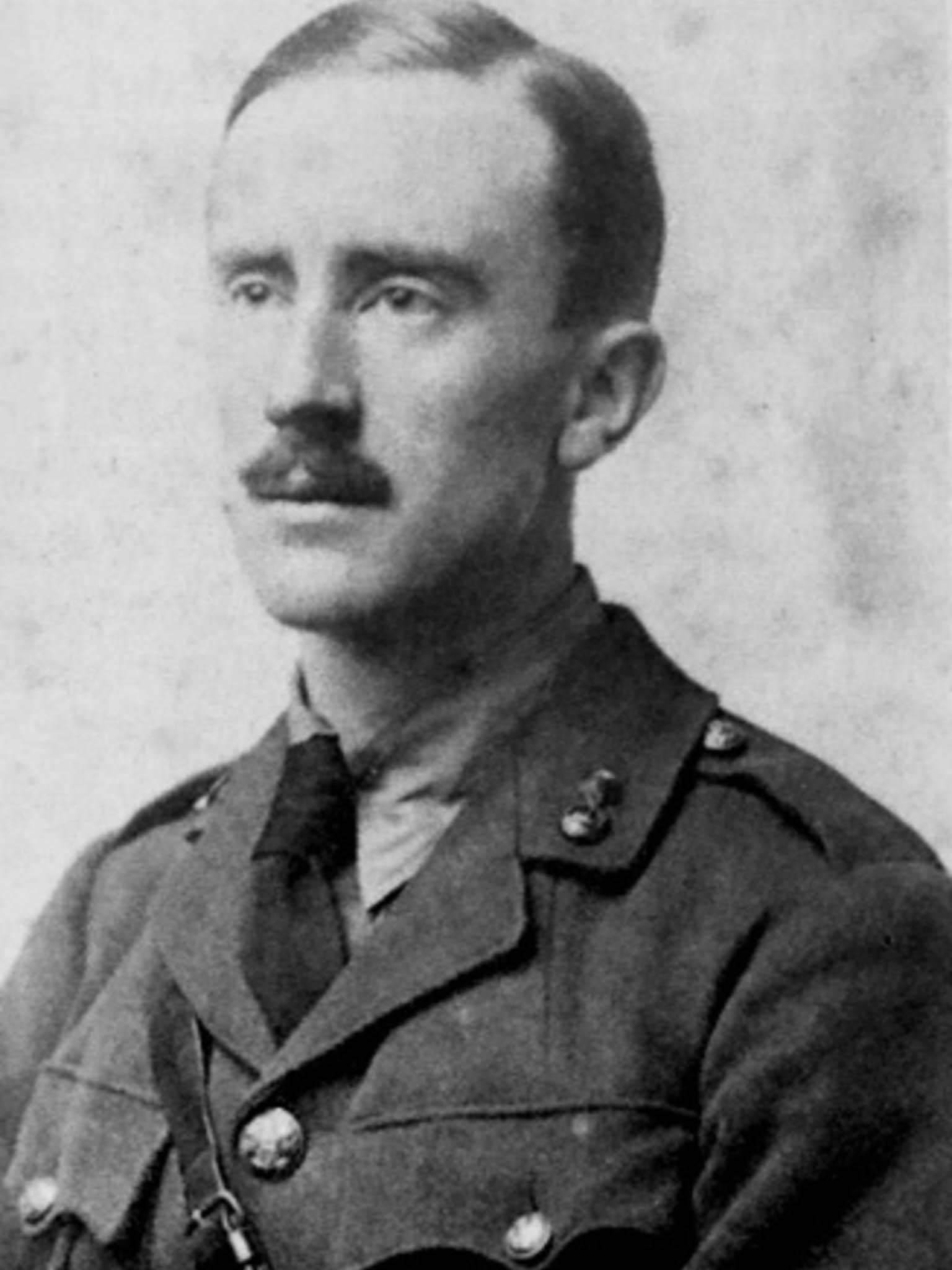 JRR Tolkien in uniform in 1916
