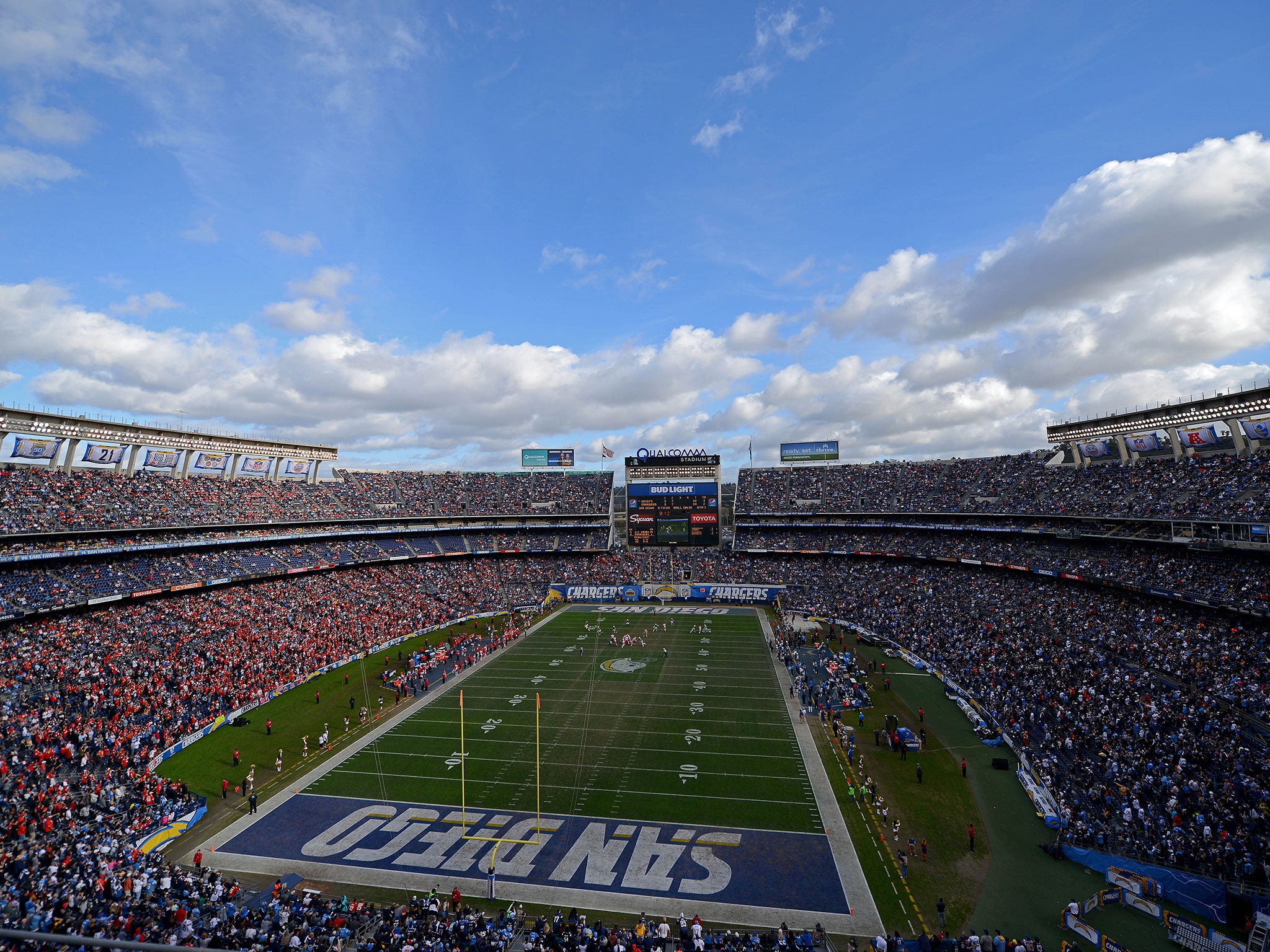 A general view of the San Diego Chargers' Qualcomm Stadium