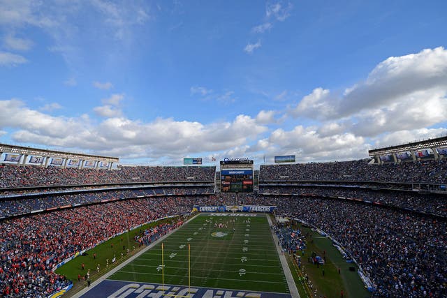 A general view of the San Diego Chargers' Qualcomm Stadium