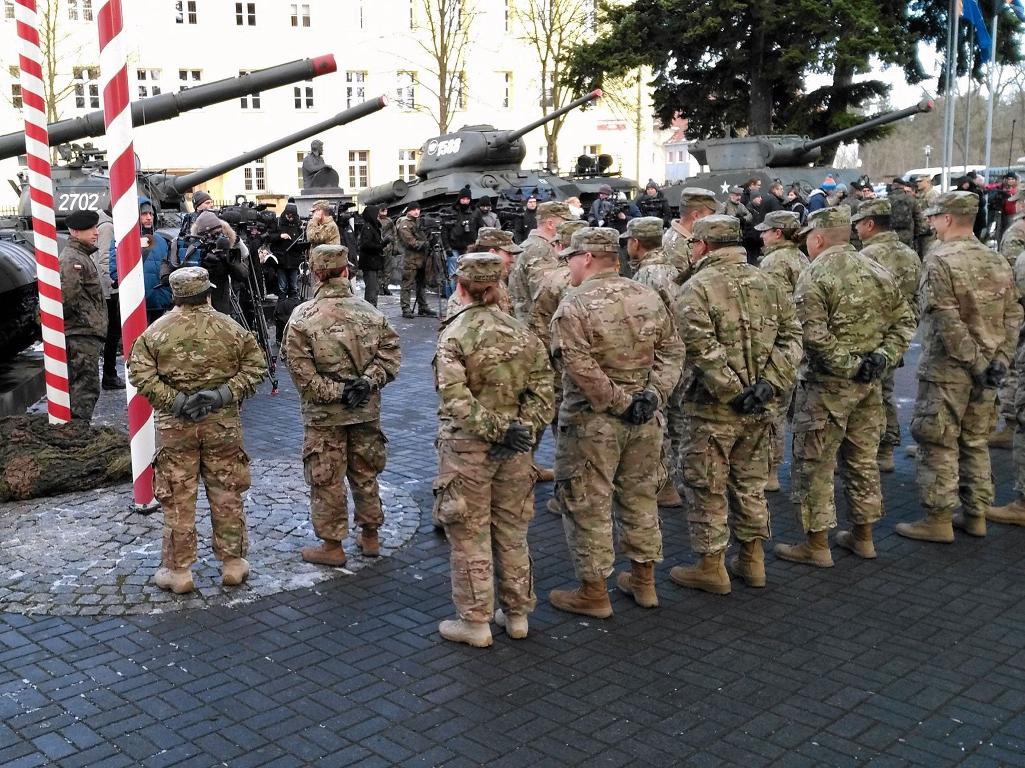 US soldiers arrive to Zagan, Poland as part of a Nato deployment