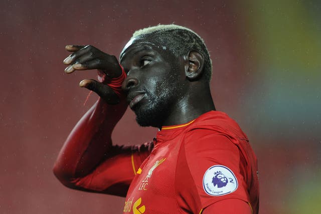 Mamamdou Sakho in action for Liverpool during a Premier League 2 match