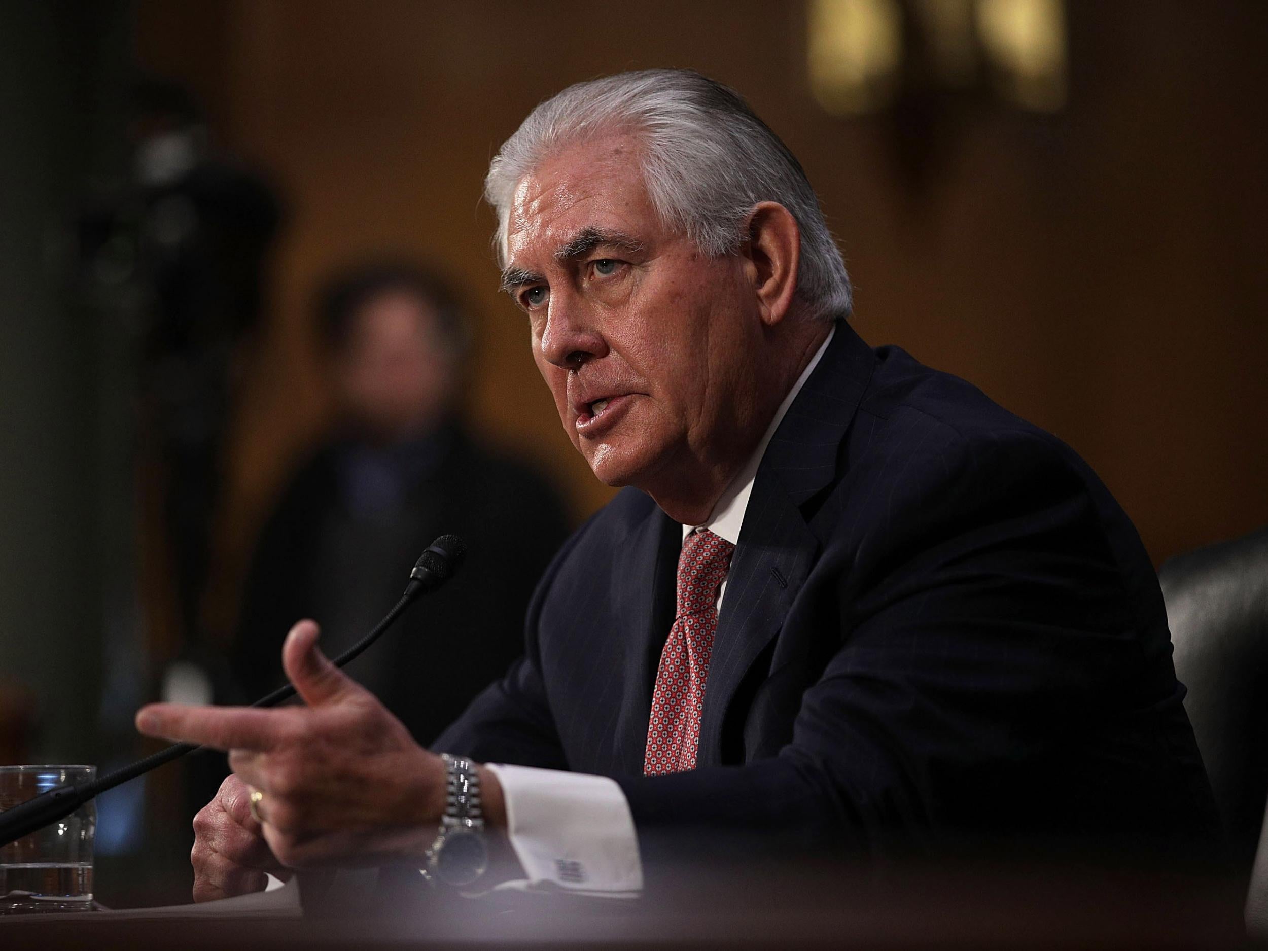 Rex Tillerson was present at the State Department offices when the officials resigned