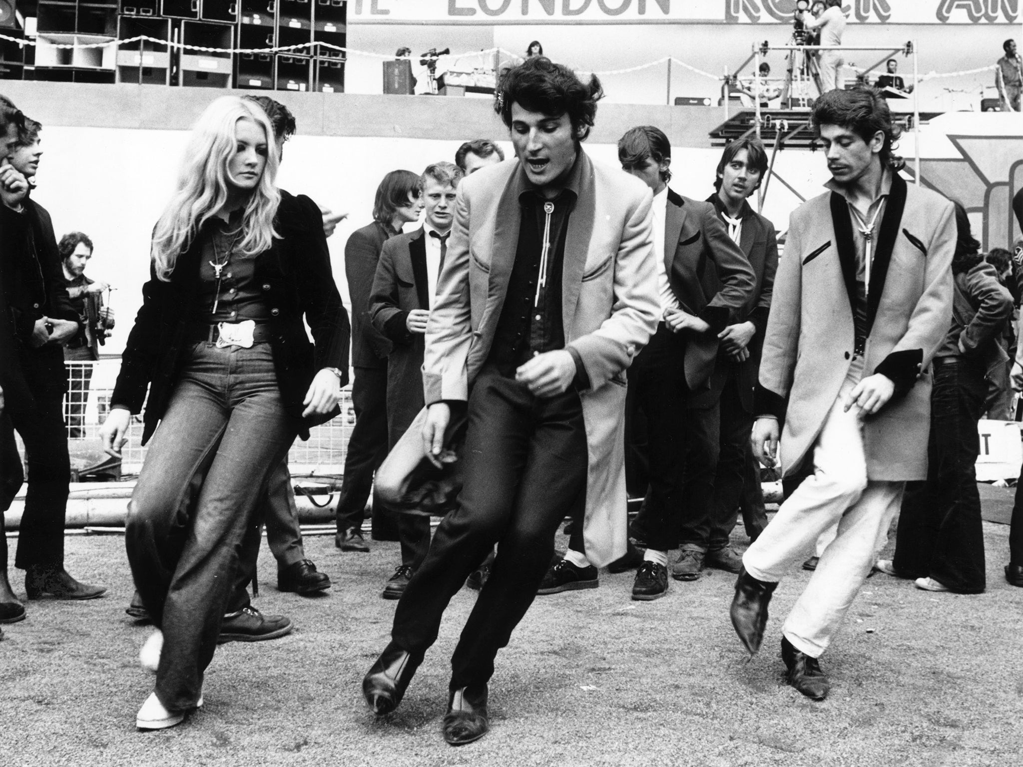 
A group of teds dancing at the London rock 'n' roll revival show in Wembley Arena 