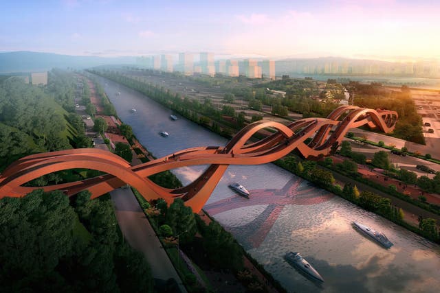 A rendering of the Lucky Knot bridge in Changsha, China