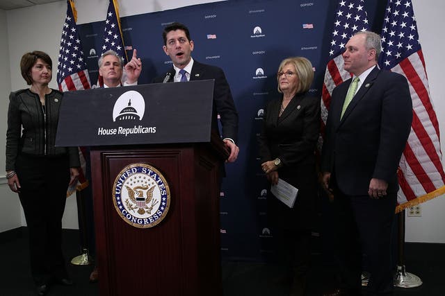 Paul Ryan addresses reporters after weekly GOP conference meeting