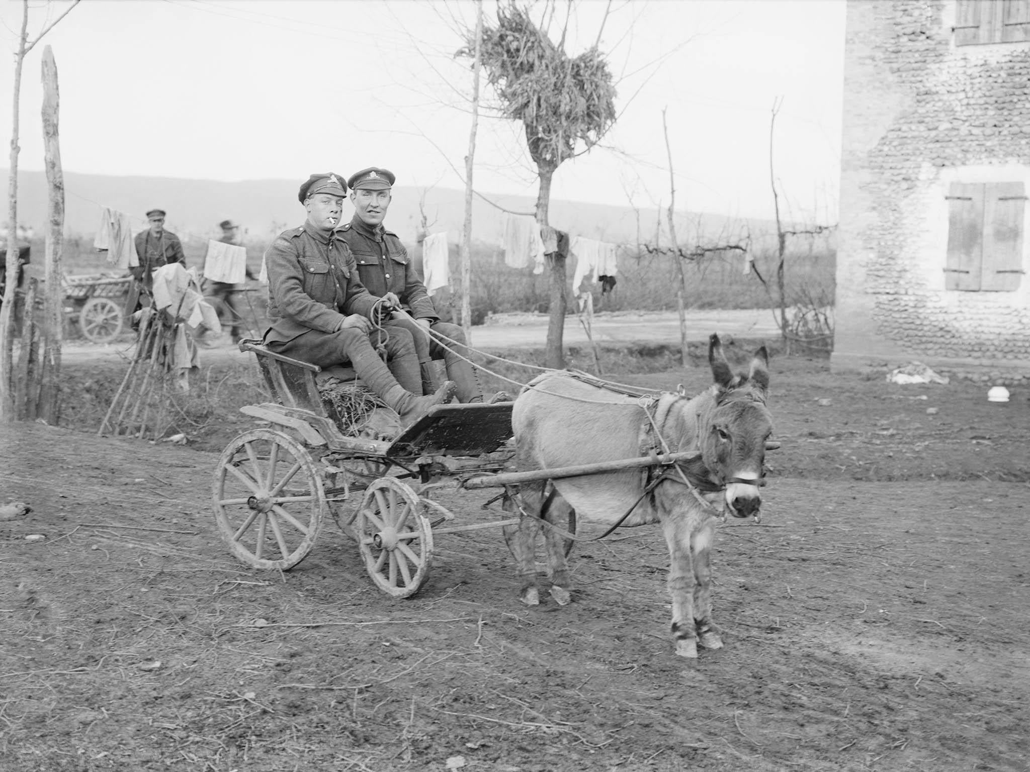 While the British were initially rather disparaging of the Italian Army, they soon came to recognise their bravery in what was a particularly harsh terrain. Resting in a rocky landscape, Carline's group of Alpini, an elite mountain corps, is imbued with timeless romance (Imperial War Museum)