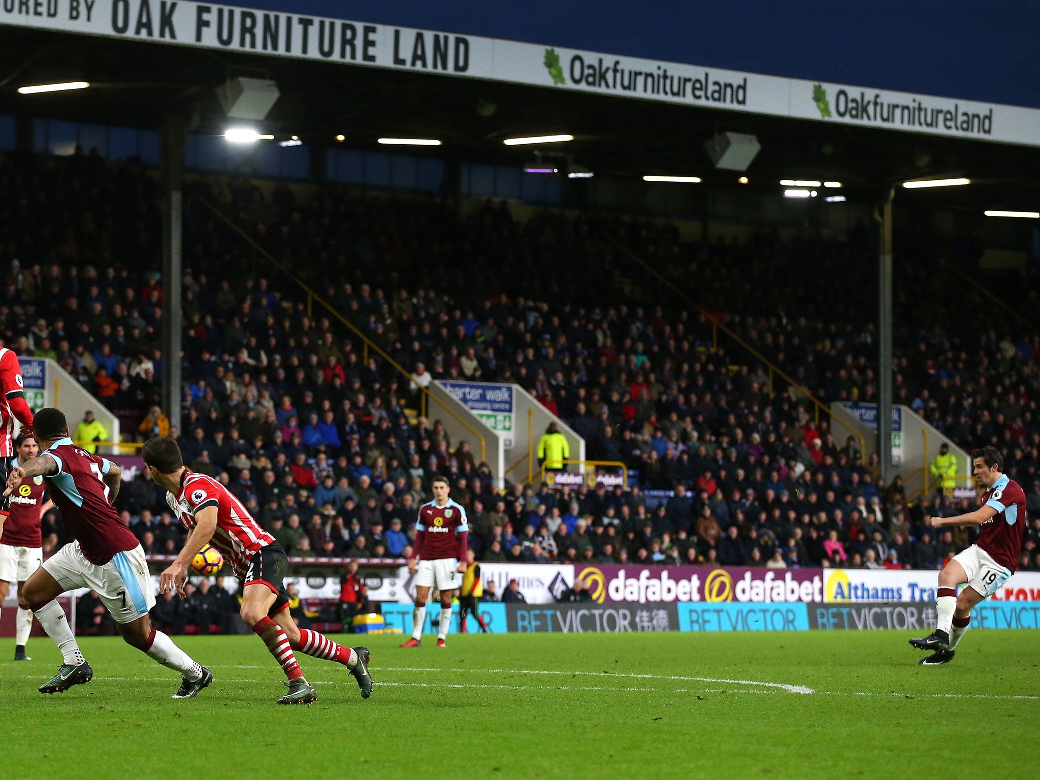 Barton struck a low free-kick that caught out Southampton