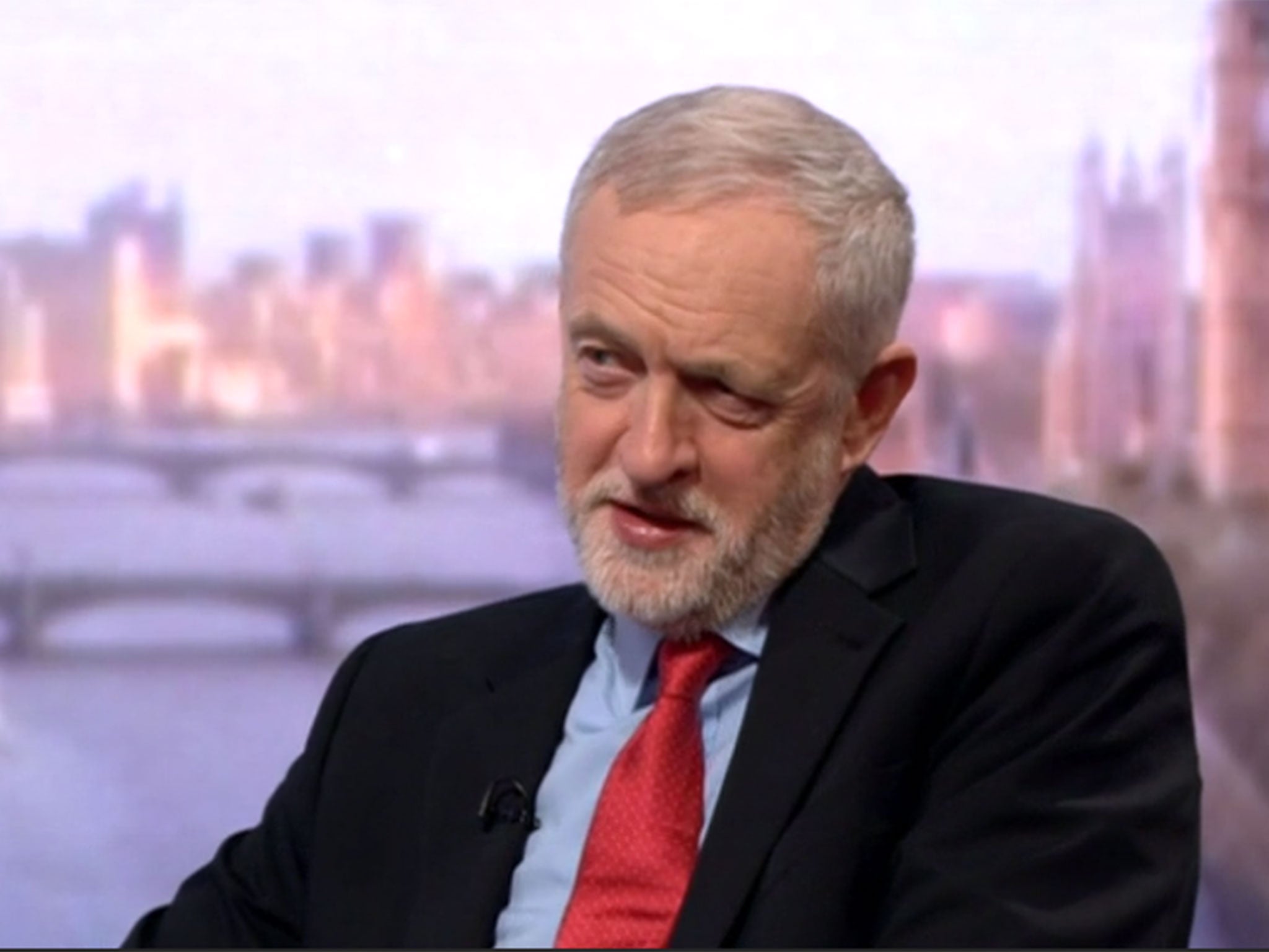 Jeremy Corbyn appearing on the Andrew Marr Show on 15 January 2017