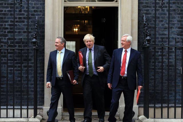 The 'Three Brexiteers': (from left) International Trade Secretary Liam Fox, Foreign Secretary Boris Johnson and Brexit Secretary David Davis