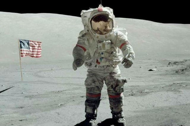 The former fighter pilot was the 11th person to walk on the moon's surface