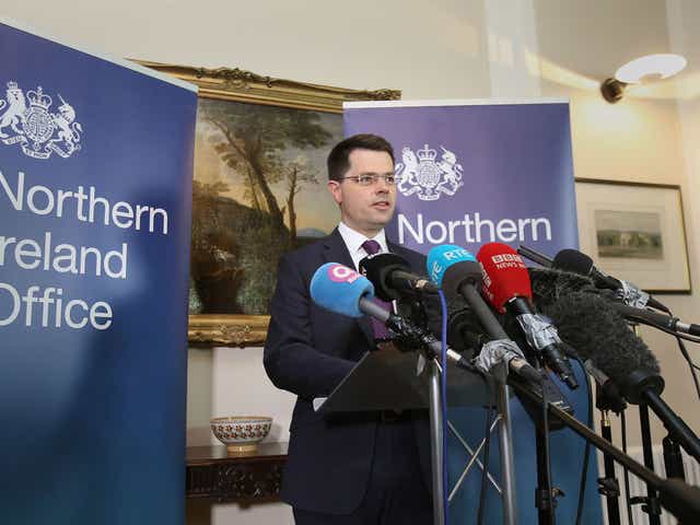 Northern Ireland Secretary James Brokenshire speaking in Stormont House, Belfast where he called a snap Stormont Assembly election for March 2