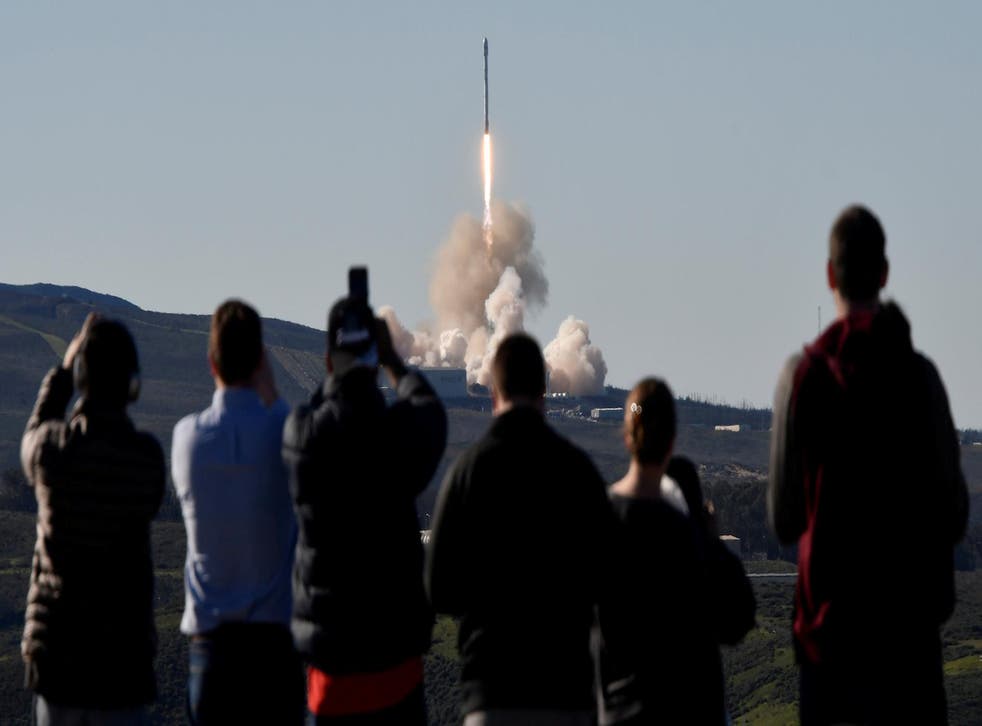 SpaceX Falcon rocket lifts off from Space Launch Complex 4E at Vandenberg Air Force Base, California, U.S