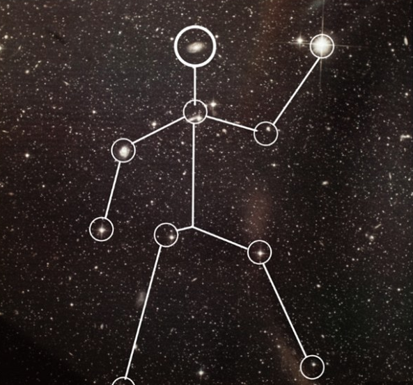 Fan John Clarkson discovered the outline of a person when he connected the brightest stars on the vinyl cover