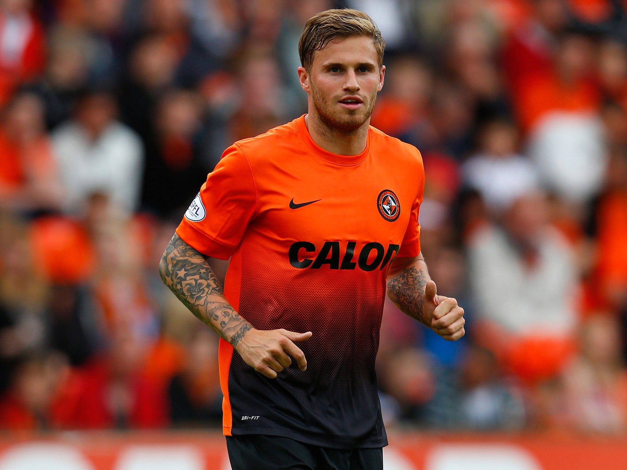 David Goodwillie in action for Dundee United in August 2013